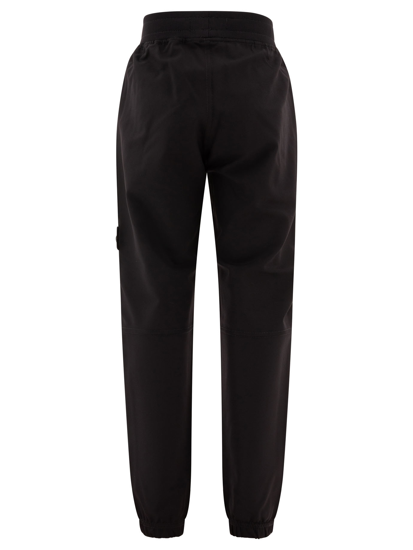 STONE ISLAND JUNIOR Black   Compass technical trousers